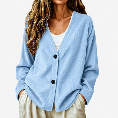 ⌛Limited-Time Offer-Women's V-Neck Corduroy Knit Cardigan