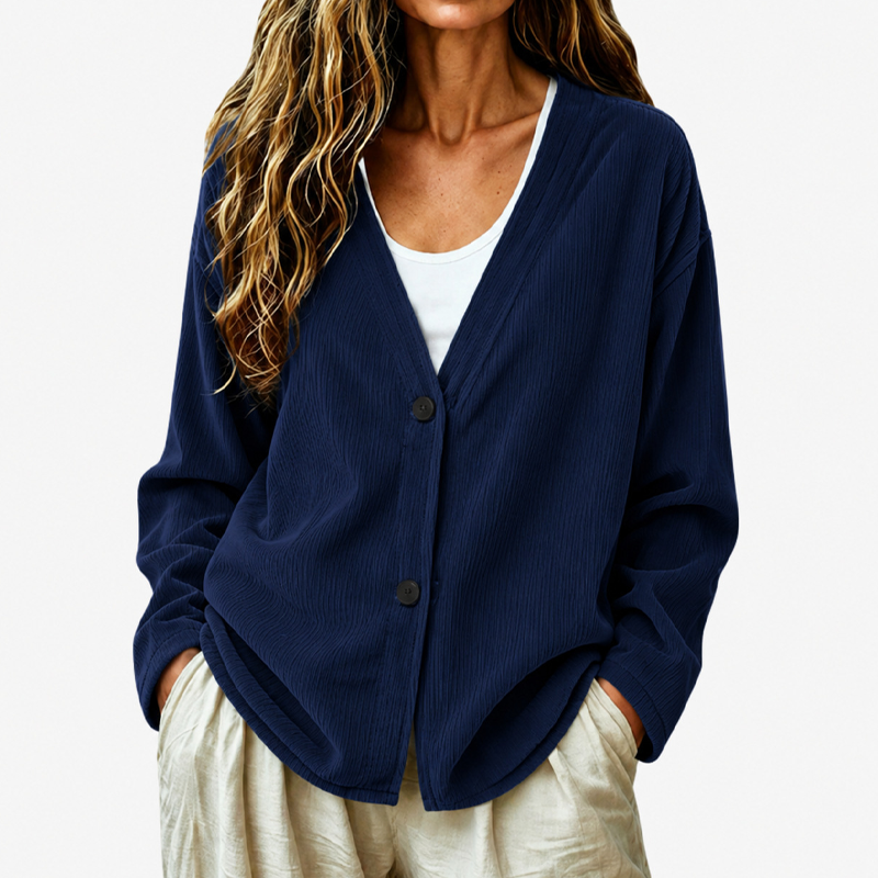 ⌛Limited-Time Offer-Women's V-Neck Corduroy Knit Cardigan