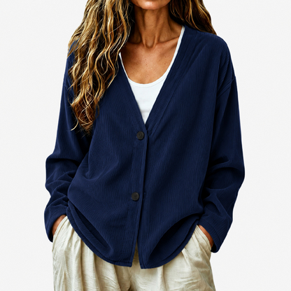 ⌛Limited-Time Offer-Women's V-Neck Corduroy Knit Cardigan