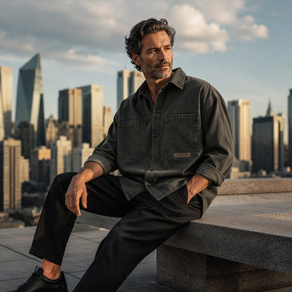 ⌛Limited-Time Offer🛍️Men's Long Sleeve Loose-Fit Utility Shirt
