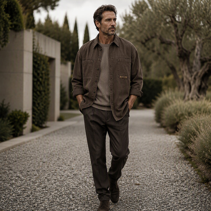 ⌛Limited-Time Offer🛍️Men's Long Sleeve Loose-Fit Utility Shirt
