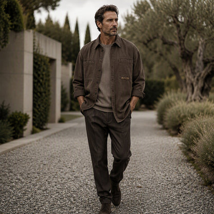 ⌛Limited-Time Offer🛍️Men's Long Sleeve Loose-Fit Utility Shirt