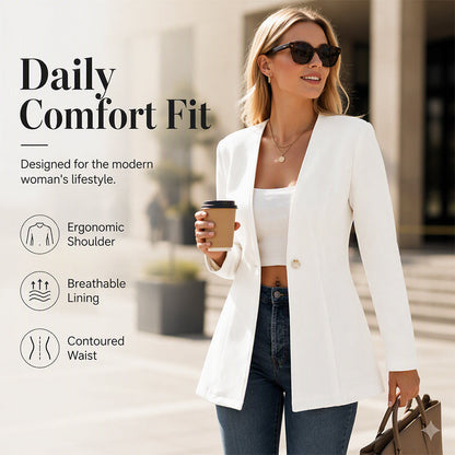 ⌛Limited-Time Offer-Women's V-Neck Single-Button Blazer