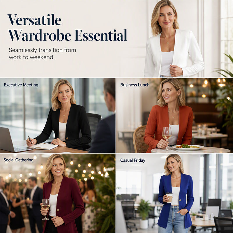 ⌛Limited-Time Offer-Women's V-Neck Single-Button Blazer