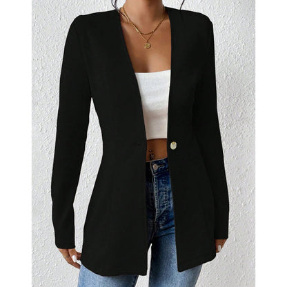⌛Limited-Time Offer-Women's V-Neck Single-Button Blazer