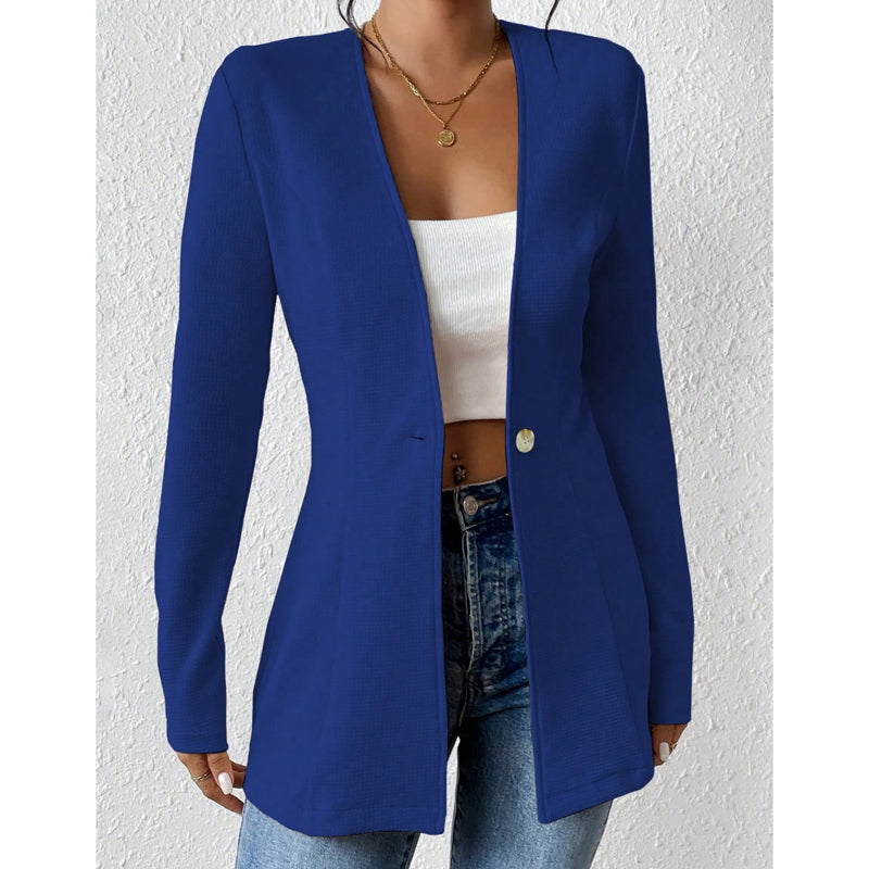 ⌛Limited-Time Offer-Women's V-Neck Single-Button Blazer