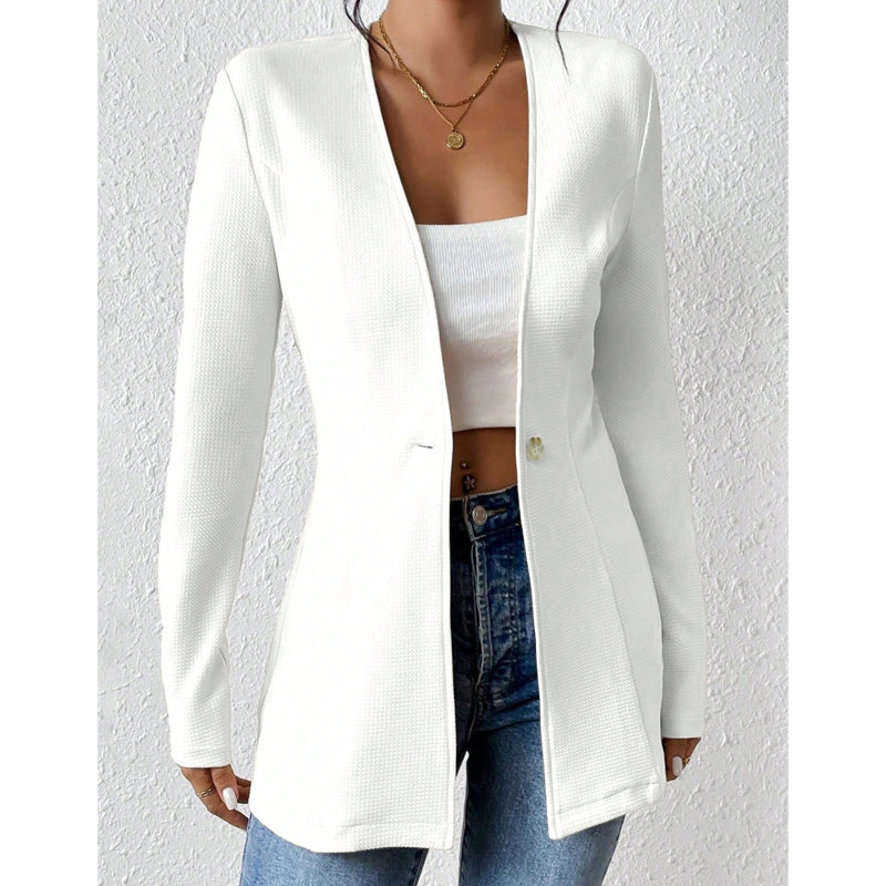 ⌛Limited-Time Offer-Women's V-Neck Single-Button Blazer
