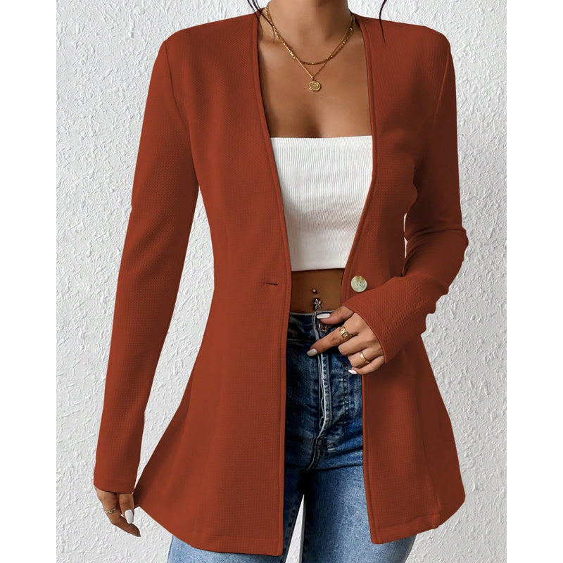 ⌛Limited-Time Offer-Women's V-Neck Single-Button Blazer