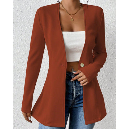 ⌛Limited-Time Offer-Women's V-Neck Single-Button Blazer