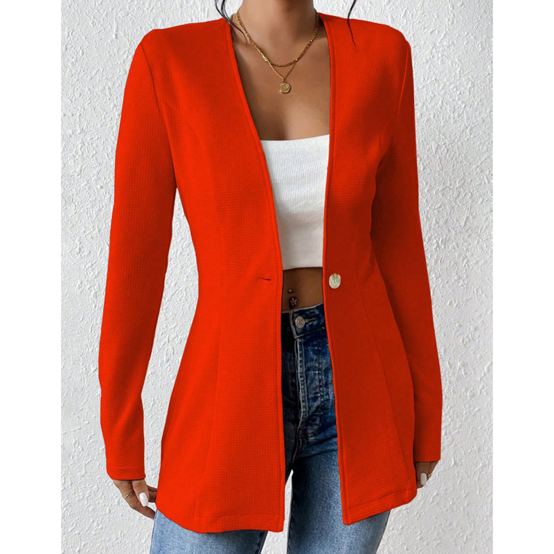 ⌛Limited-Time Offer-Women's V-Neck Single-Button Blazer