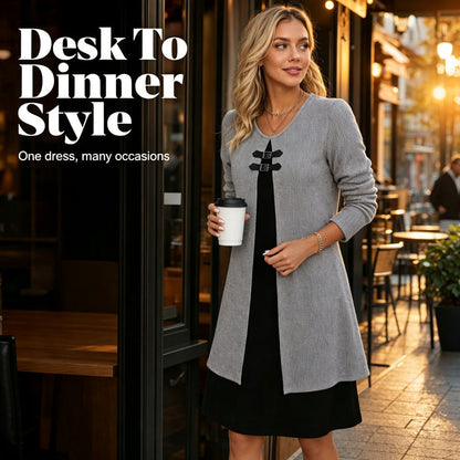 ⌛Limited-Time Offer-Women's Casual Ribbed Knit Long Sleeve Dress