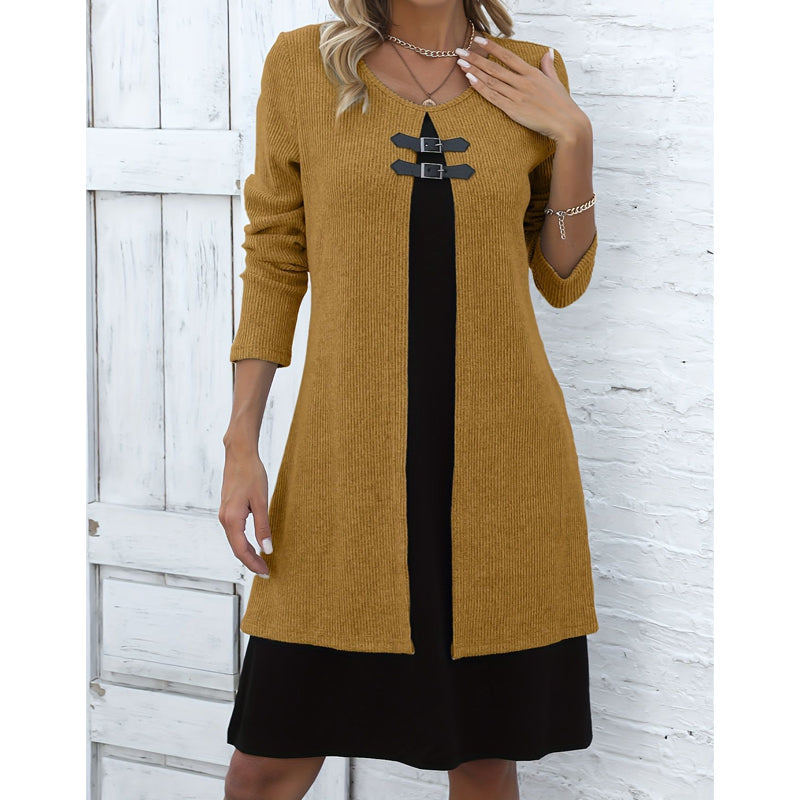 ⌛Limited-Time Offer-Women's Casual Ribbed Knit Long Sleeve Dress