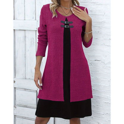 ⌛Limited-Time Offer-Women's Casual Ribbed Knit Long Sleeve Dress