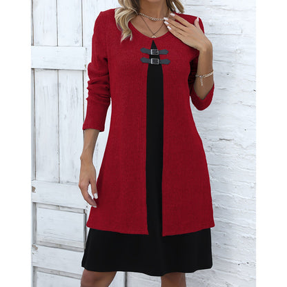 ⌛Limited-Time Offer-Women's Casual Ribbed Knit Long Sleeve Dress
