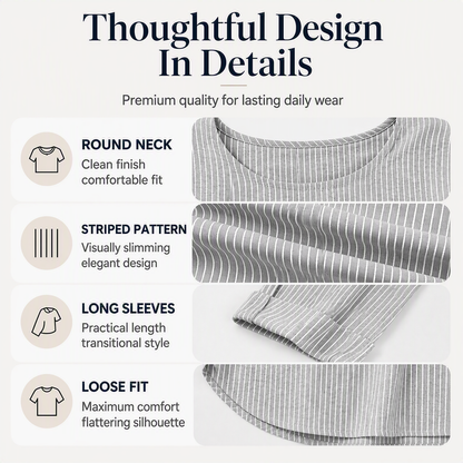 🍁New Fall Collection-Women's Casual Striped Long Sleeve Top