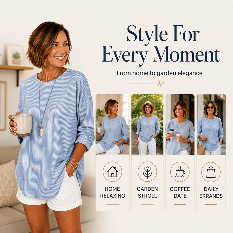🍁New Fall Collection-Women's Casual Striped Long Sleeve Top