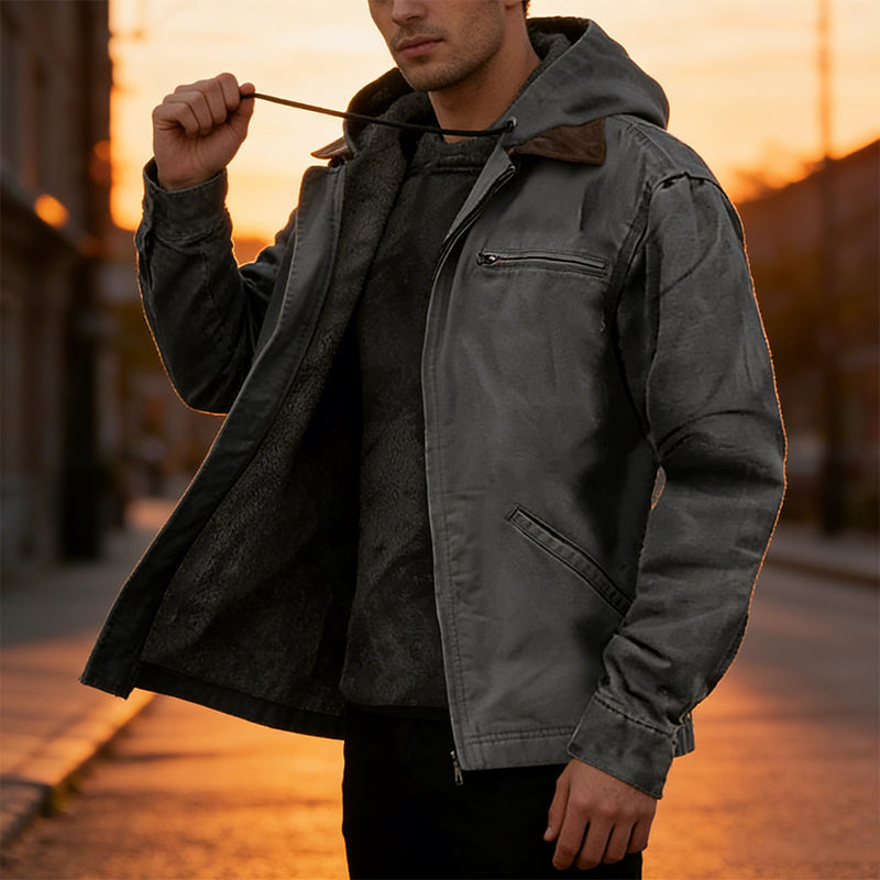 ⌛Limited-Time Offer-Men's Warm Hooded Work Jacket