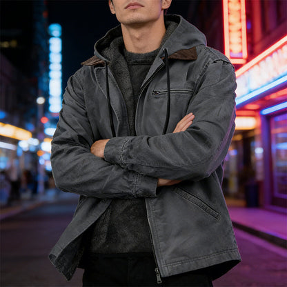 ⌛Limited-Time Offer-Men's Warm Hooded Work Jacket