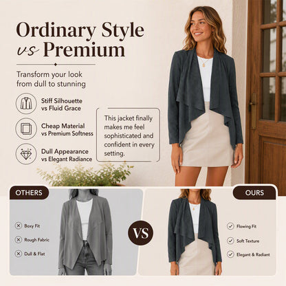 ⌛Limited-Time Offer-Women's Faux Suede Draped Cardigan