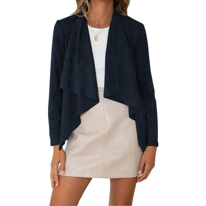 ⌛Limited-Time Offer-Women's Faux Suede Draped Cardigan