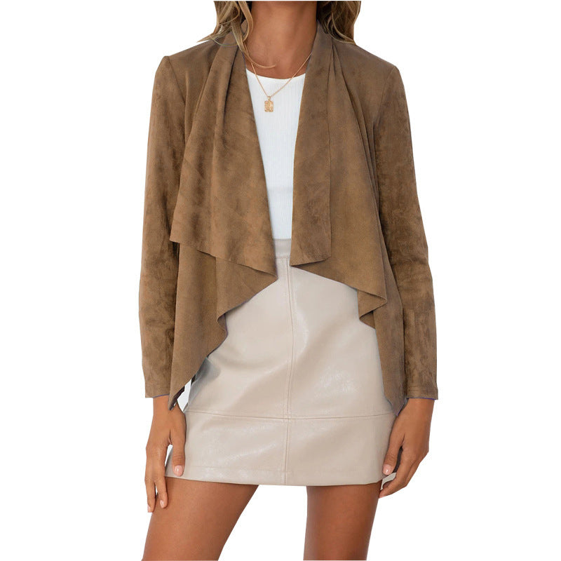 ⌛Limited-Time Offer-Women's Faux Suede Draped Cardigan