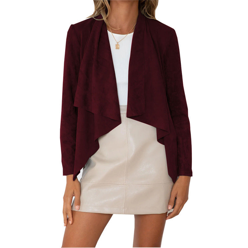⌛Limited-Time Offer-Women's Faux Suede Draped Cardigan