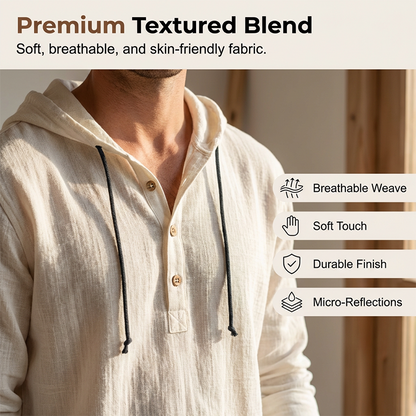 ⌛Limited-Time Offer-Men's Casual Long Sleeve Breathable Hooded Shirt