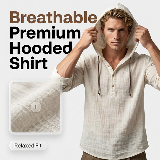⌛Limited-Time Offer-Men's Casual Long Sleeve Breathable Hooded Shirt