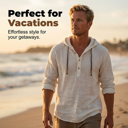 ⌛Limited-Time Offer-Men's Casual Long Sleeve Breathable Hooded Shirt
