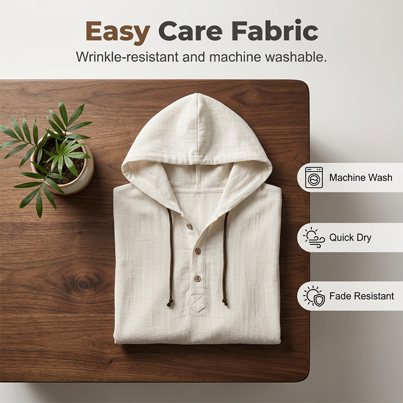 ⌛Limited-Time Offer-Men's Casual Long Sleeve Breathable Hooded Shirt