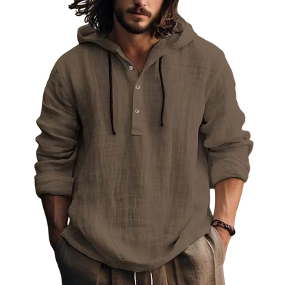 ⌛Limited-Time Offer-Men's Casual Long Sleeve Breathable Hooded Shirt