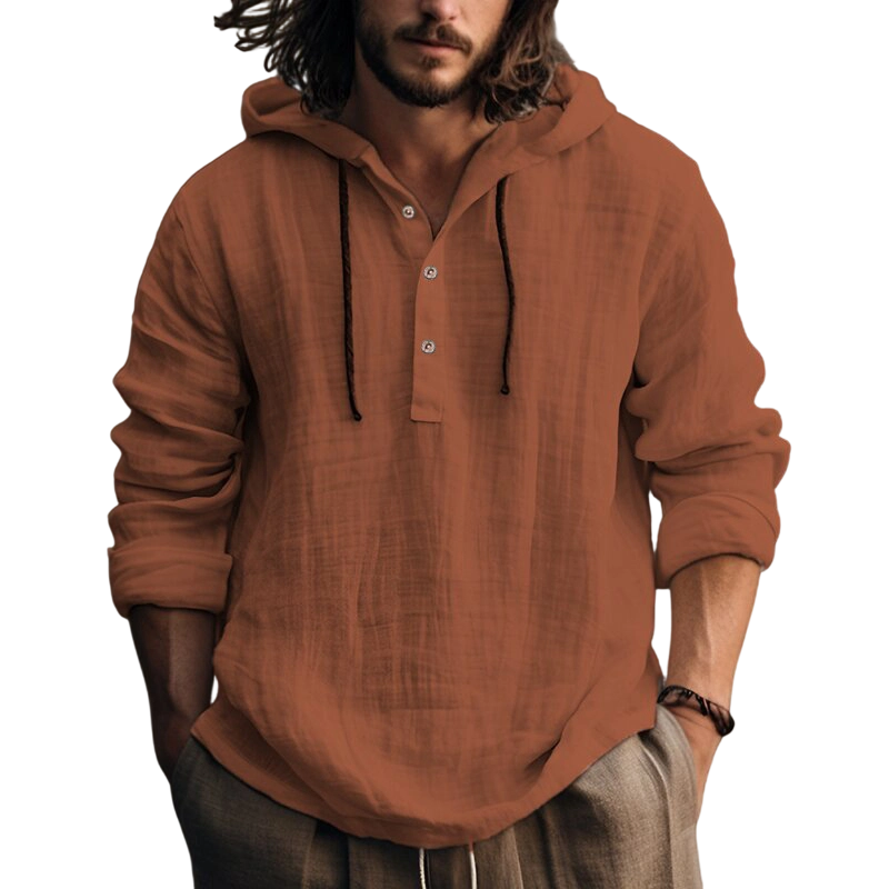 ⌛Limited-Time Offer-Men's Casual Long Sleeve Breathable Hooded Shirt