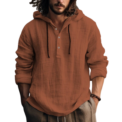 ⌛Limited-Time Offer-Men's Casual Long Sleeve Breathable Hooded Shirt