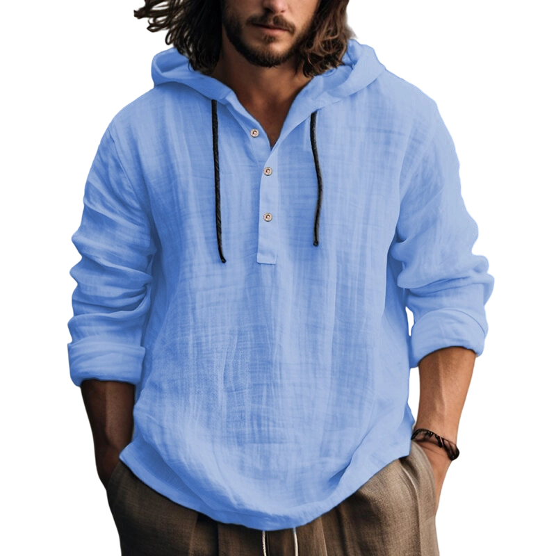 ⌛Limited-Time Offer-Men's Casual Long Sleeve Breathable Hooded Shirt