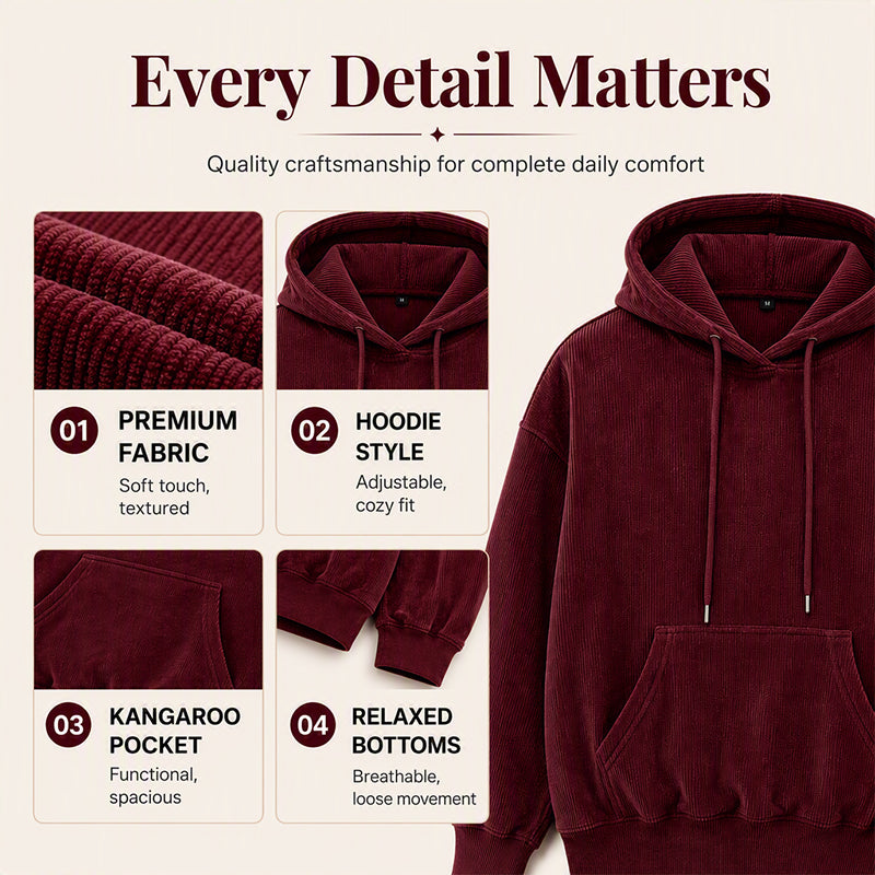 ⌛Limited-Time Offer-Women's Corduroy Hooded Sweatshirt with Pockets