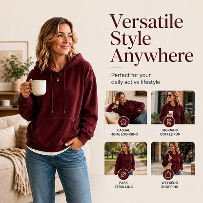 ⌛Limited-Time Offer-Women's Corduroy Hooded Sweatshirt with Pockets