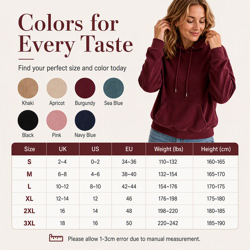 ⌛Limited-Time Offer-Women's Corduroy Hooded Sweatshirt with Pockets