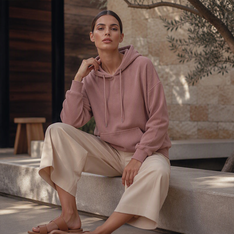 ⌛Limited-Time Offer-Women's Corduroy Hooded Sweatshirt with Pockets