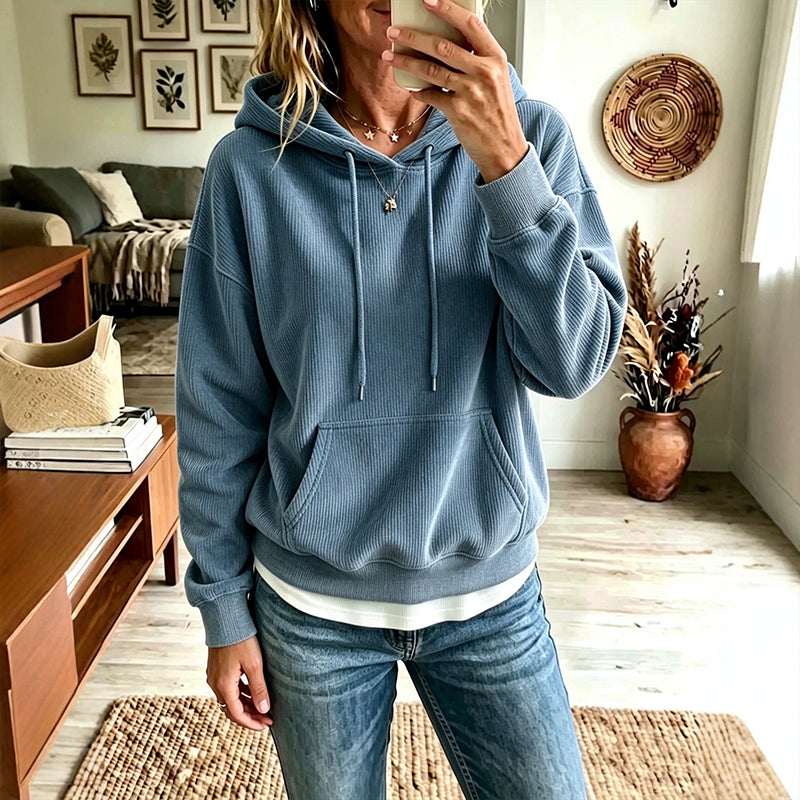 ⌛Limited-Time Offer-Women's Corduroy Hooded Sweatshirt with Pockets