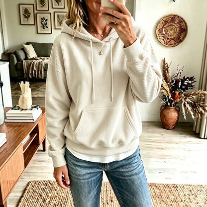 ⌛Limited-Time Offer-Women's Corduroy Hooded Sweatshirt with Pockets