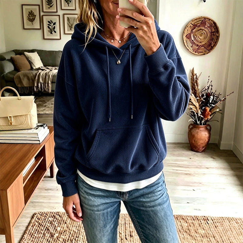 ⌛Limited-Time Offer-Women's Corduroy Hooded Sweatshirt with Pockets