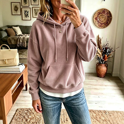 ⌛Limited-Time Offer-Women's Corduroy Hooded Sweatshirt with Pockets