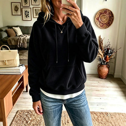 ⌛Limited-Time Offer-Women's Corduroy Hooded Sweatshirt with Pockets