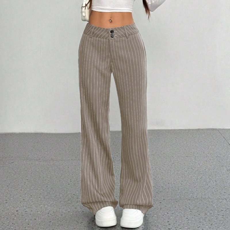 👖Limited-Time Offer- Women's Striped Flared Dress Pants – Flattering Fit Meets Effortless Elegance