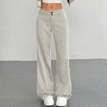 👖Limited-Time Offer- Women's Striped Flared Dress Pants – Flattering Fit Meets Effortless Elegance