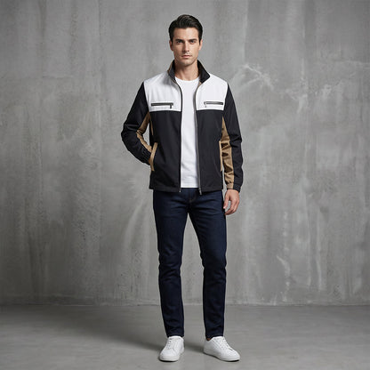 ⌛Limited-Time Offer-Men's Color Block Stand Collar Jacket