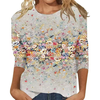 ⌛Limited-Time Offer-Women's Fashion Printed Crew Neck T-Shirt