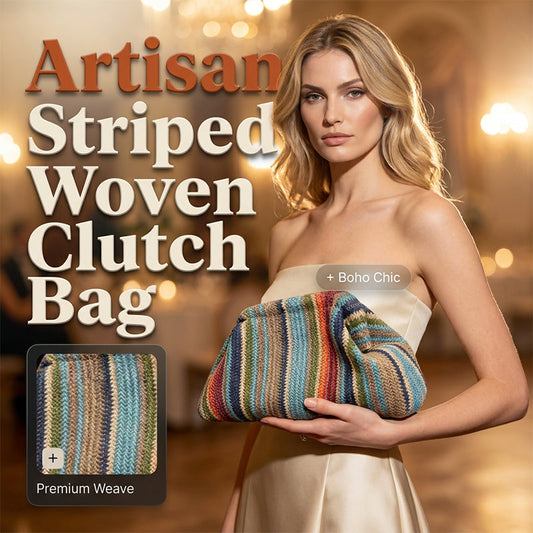 ⌛Limited-Time Offer-Women's Woven Stripe Clutch Bag