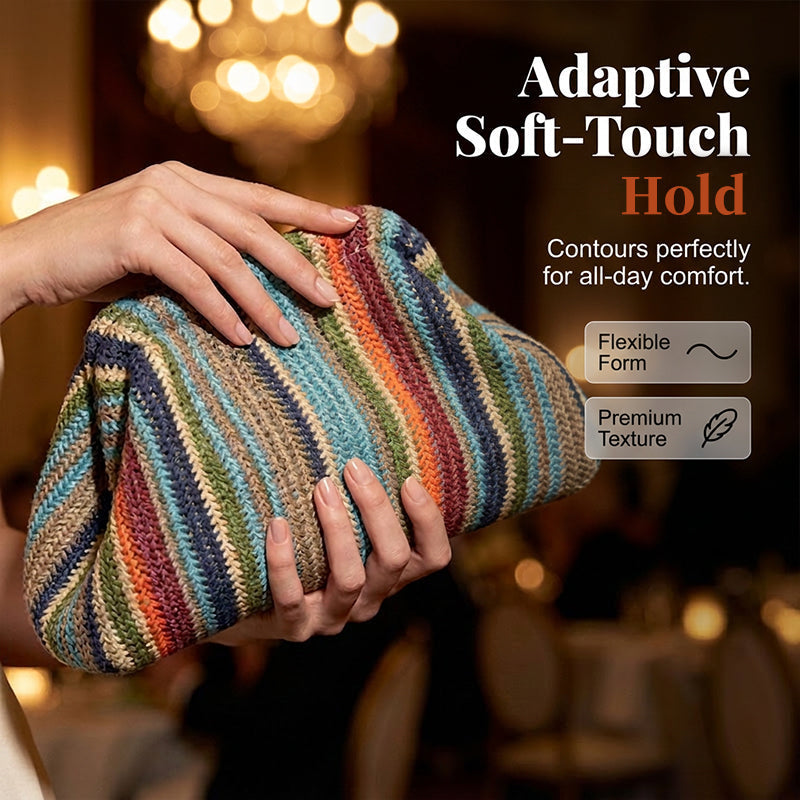 ⌛Limited-Time Offer-Women's Woven Stripe Clutch Bag