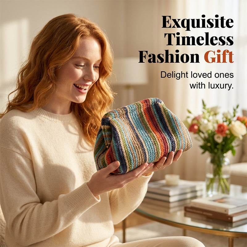 ⌛Limited-Time Offer-Women's Woven Stripe Clutch Bag